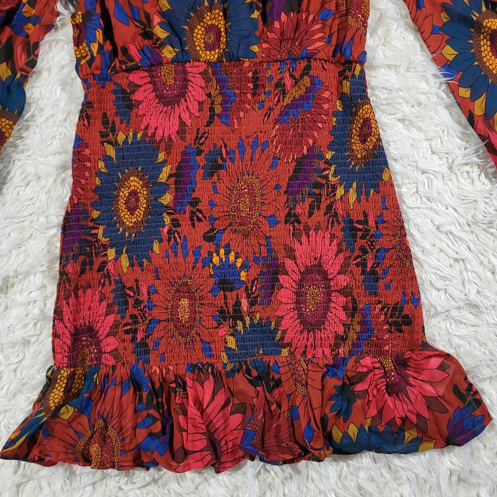 Farm x Anthropologie Smocked Mini Dress Size Small - Picture 6 of 16